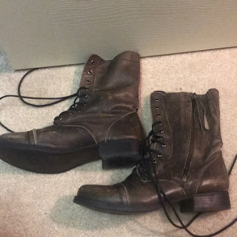 Aldo Real Leather Combat Boots